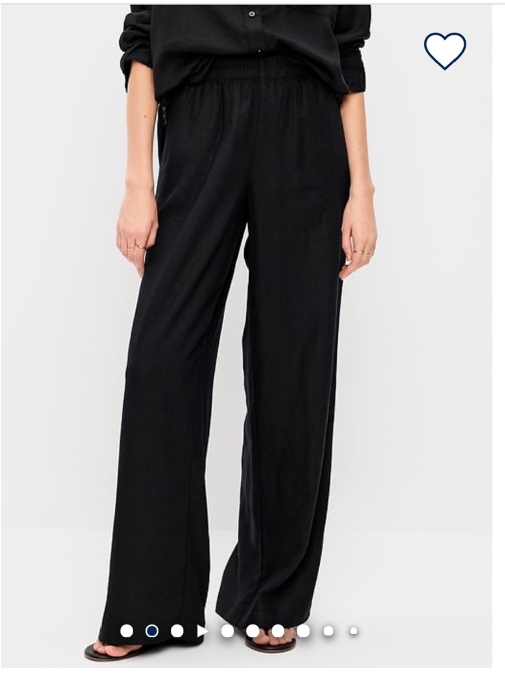 NWOT Old Navy Black Wide-Leg Pull-On Gauze Pants